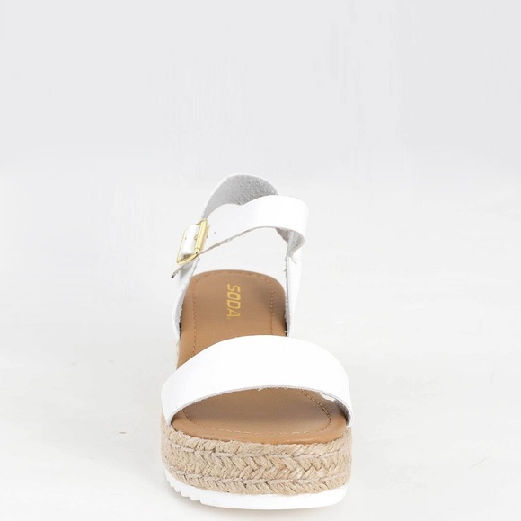 SZ 10 Open Toe Ankle Strap Espadrille Wedge Sandal - Picture 4 of 6